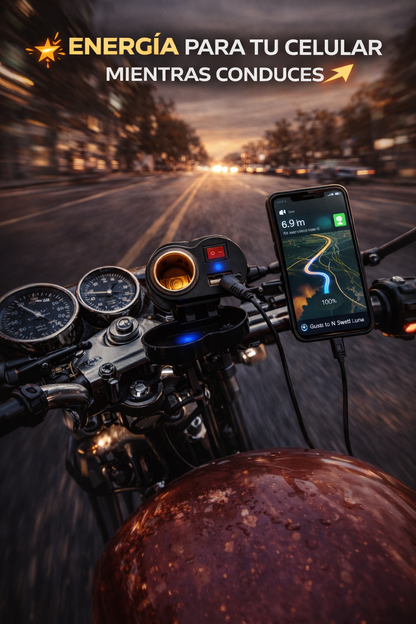 Cargador Moto USB encendedor Cigarrillo